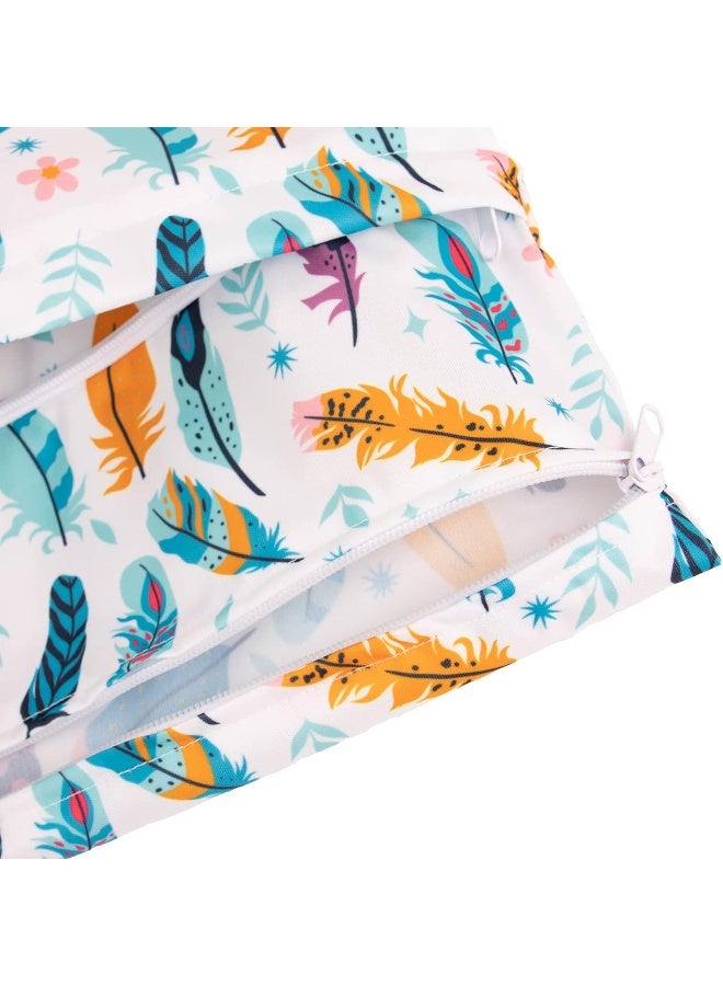 Babygoal Wet Dry Bags for Baby Cloth Diapers, Washable Travel Bags, Beach, Pool, Gym Bag for Swimsuits & Wet Clothes with Two Zippered Pockets 3 Pack, 3LN21 - Image 5