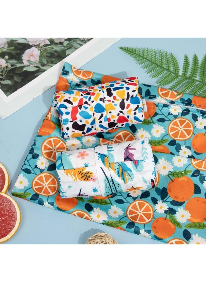 Babygoal Wet Dry Bags for Baby Cloth Diapers, Washable Travel Bags, Beach, Pool, Gym Bag for Swimsuits & Wet Clothes with Two Zippered Pockets 3 Pack, 3LN21 - Image 4