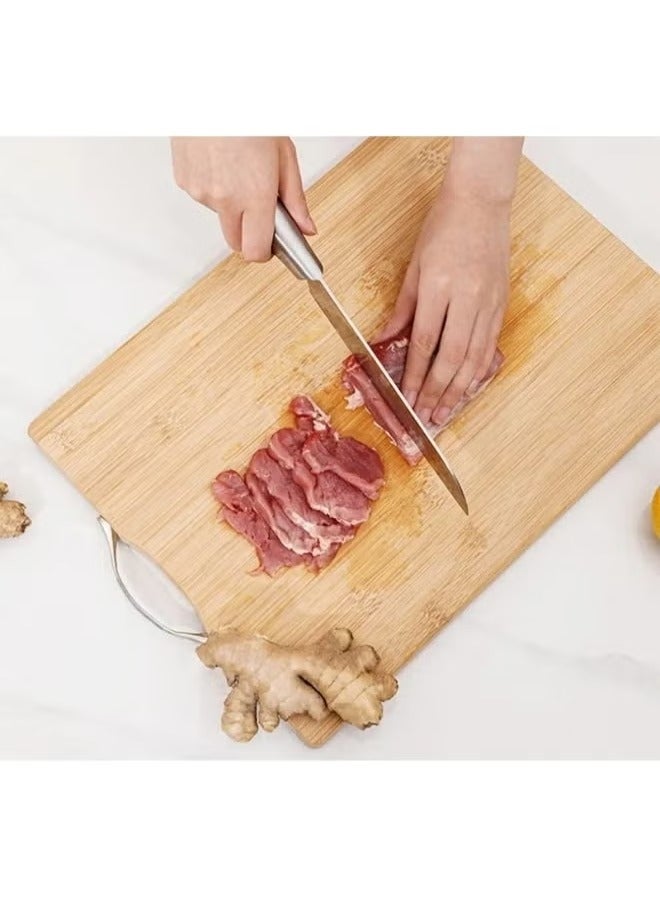 لوح تقطيع خشبي فاخر من للمطبخ – متين وصديق للسكاكين بمقبض – مضاد للبكتيريا وصديق للبيئة لتقطيع اللحوم والخضروات والفواكه والجبن - Image 4