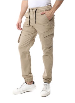 Andora Fly Zipper Button Cargo Pants_Beige  - Image 2