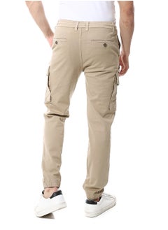 Andora Fly Zipper Button Cargo Pants_Beige  - Image 3