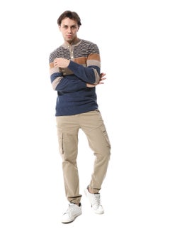 Andora Fly Zipper Button Cargo Pants_Beige  - Image 5