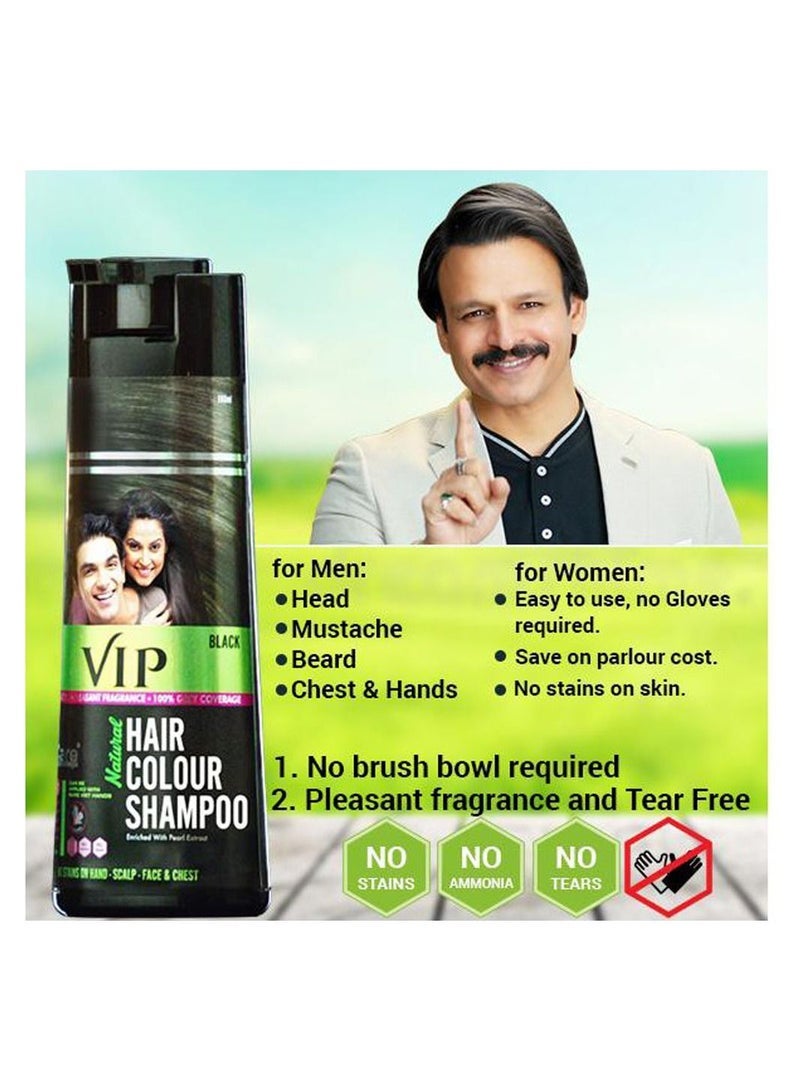 VIP Natural Hair Colour Shampoo Black 180ml - Image 3