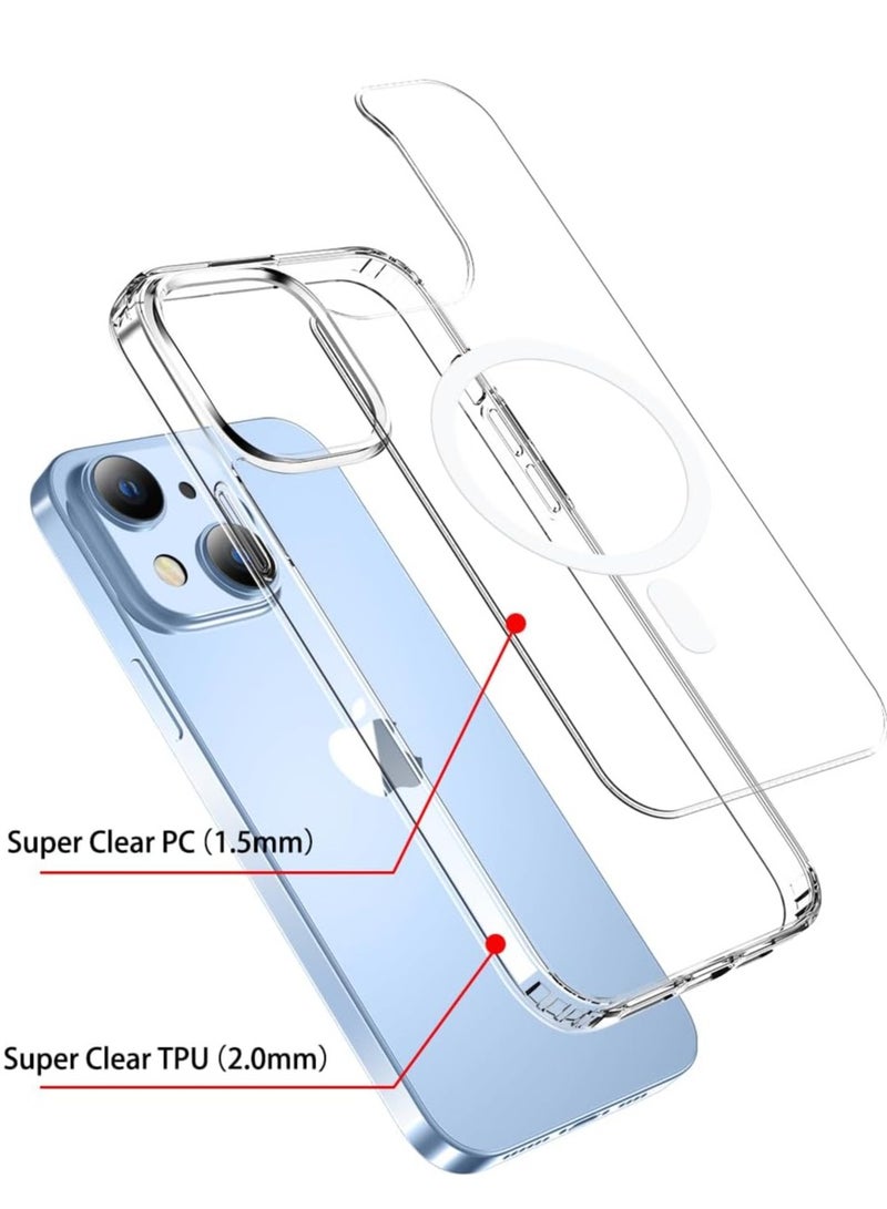 ELTRAZONE iPhone 15 Case (6.1-Inch) - Clear Rugged Cover with Magnetic Charging Support | Military-Grade Drop Protection | Shockproof and Anti-Yellowing Bumper - Image 2