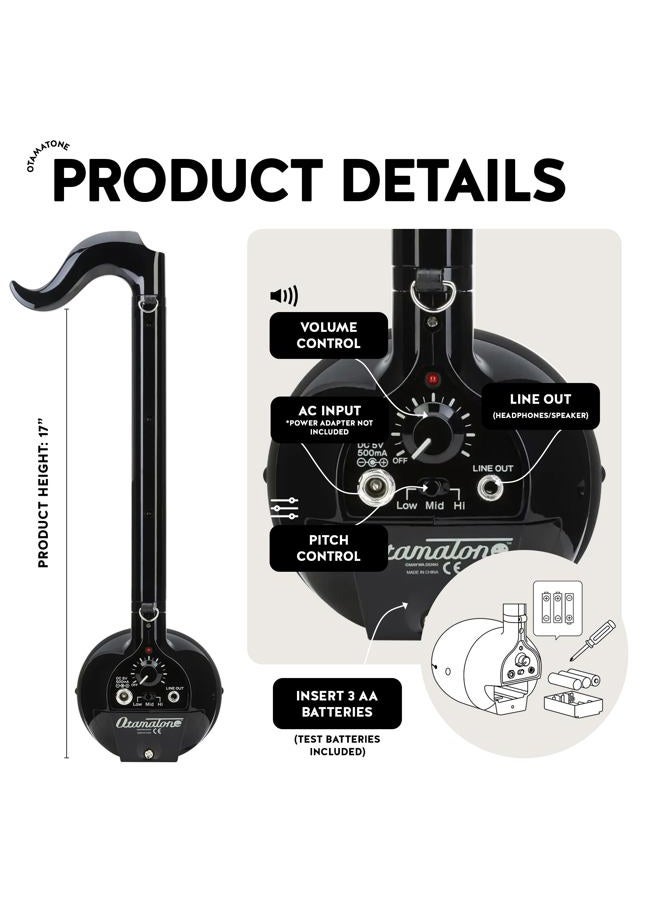 Otamatone Deluxe [English Edition] Maywa Denki Japanese Portable Synthesizer Toy Electronic Musical Instrument (Black) - Image 5