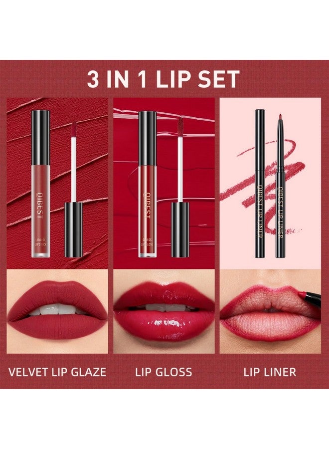 MAEPEOR All In One Lip Kit 3 In 1 Smooth Lipliner Lipgloss And Lipstick Set With Matte Velvet Liquid Lipstick Hydrating Moisturizing Lip Gloss And Creamy Lip Liner (Kit 12, Black Magic) - Image 5