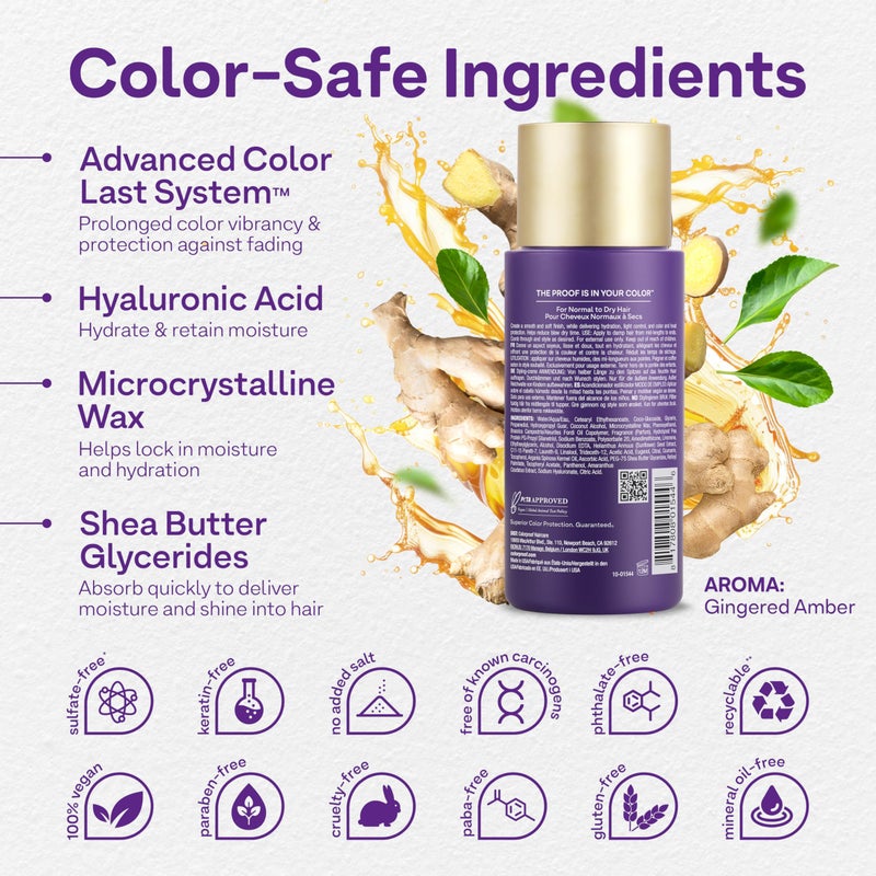 Colorproof Moisture Styling CrÃ¨me 6.7FL. Oz. Leave-In Moisturizing Heat and Color Protection Cream for Smooth & Soft Finish, Gingered Amber Scent - Image 2