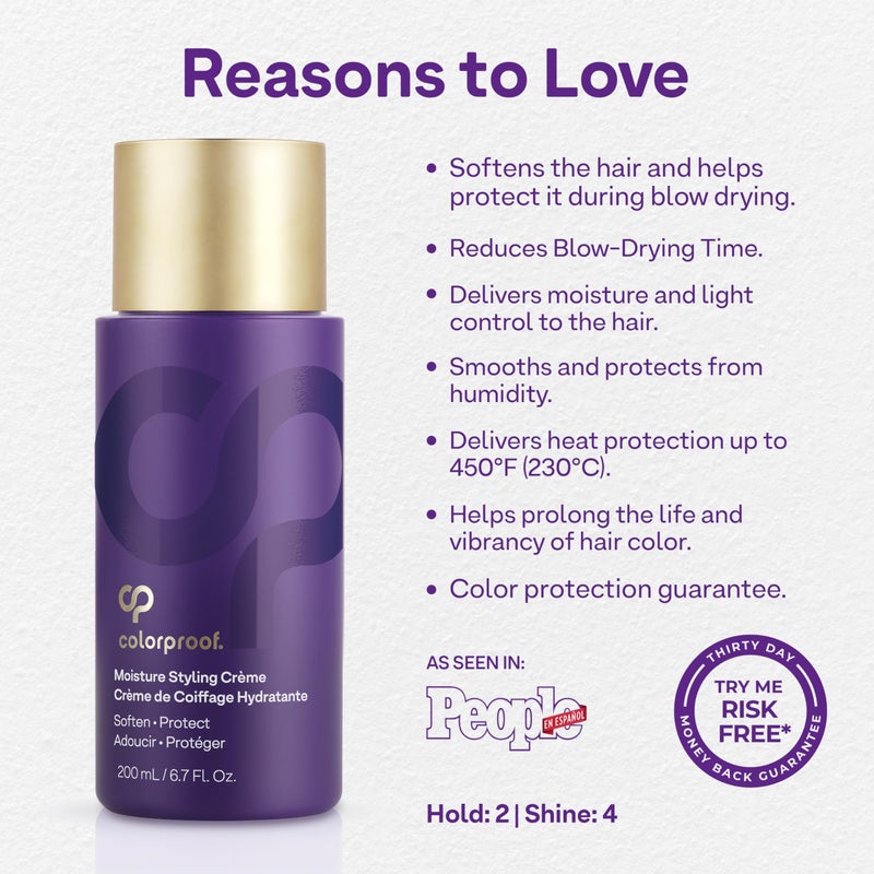 Colorproof Moisture Styling CrÃ¨me 6.7FL. Oz. Leave-In Moisturizing Heat and Color Protection Cream for Smooth & Soft Finish, Gingered Amber Scent - Image 3