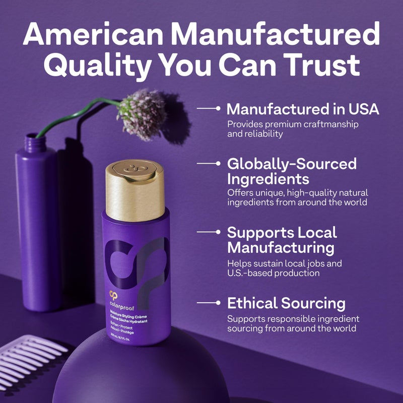 Colorproof Moisture Styling CrÃ¨me 6.7FL. Oz. Leave-In Moisturizing Heat and Color Protection Cream for Smooth & Soft Finish, Gingered Amber Scent - Image 4