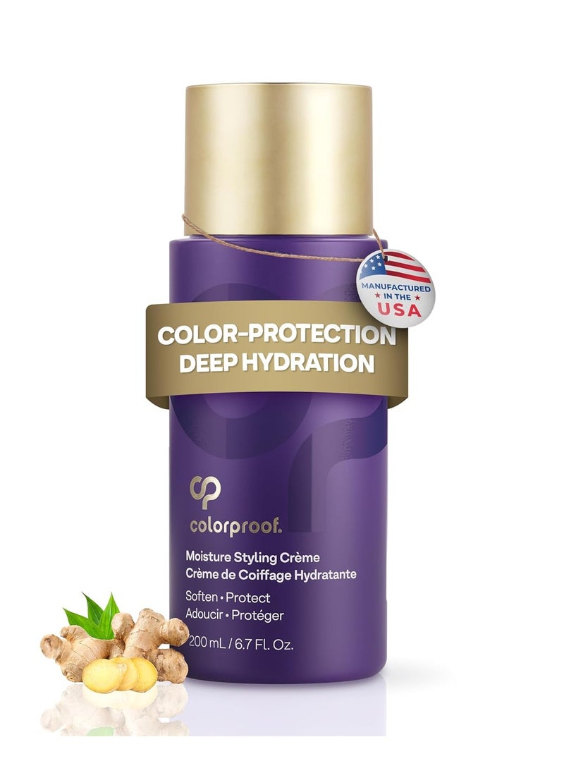 ColorProof - Colorproof Moisture Styling Crème 6.7FL. Oz. Leave-In Moisturizing Heat and Color Protection Cream for Smooth & Soft Finish, Gingered Amber Scent - Image 1