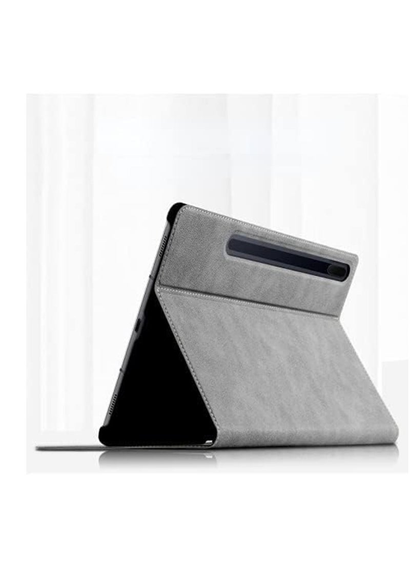 ماركة غير محددة - جراب Aramall لهاتف Samsung Galaxy Tab S8 Plus/Tab S7 FE/Galaxy Tab S7 Plus مقاس 12.4 بوصة إصدار 2020، مع خاصية النوم/الإيقاظ الذكية مع وظيفة القوس وغطاء واقٍ مضاد للسقوط (Tab S8 Plus/Tab S7 FE/S7 Plus، رمادي) - Image 1