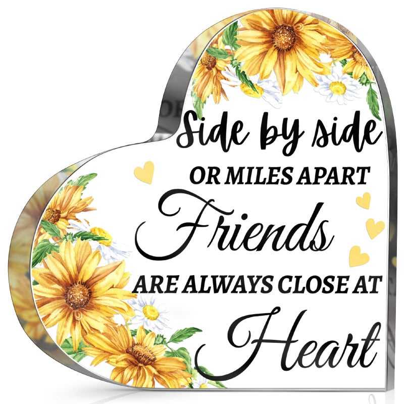 Chunful Chunful Gift for Friend Friendship Gift for Woman Birthday Gifts for Friend Going Away Gifts Plaque for Coworker Woman Retirement Gifts Acrylic Plaque for Friendship Keepsake Decor (Side by Side)  - Image 1