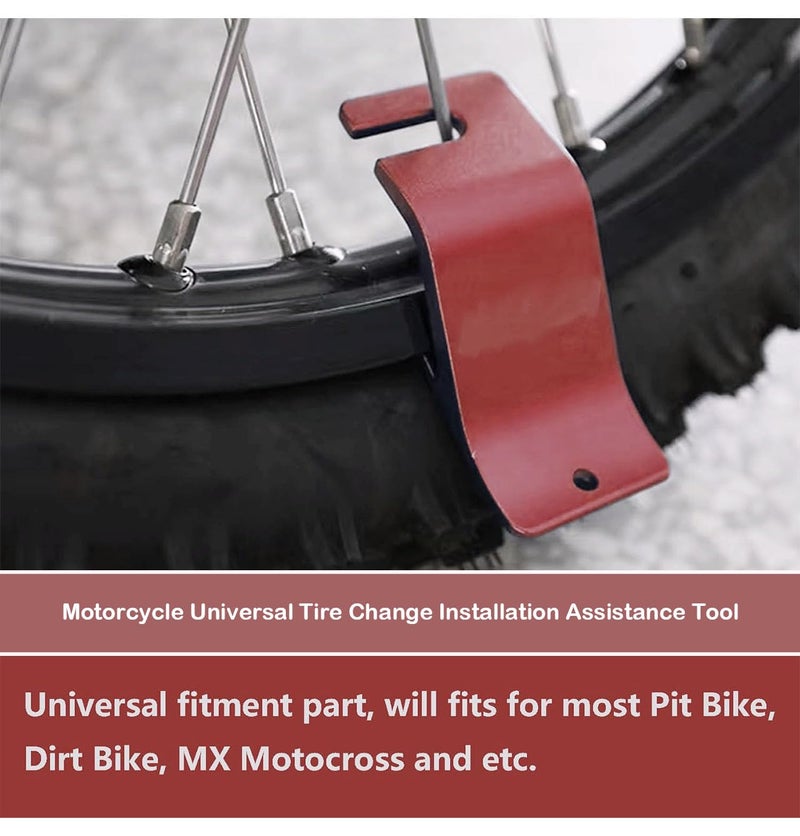 WINTOWIN Motorcycle Tire Installation Assistance Tool Holder Hook,Off-Road Tire Removal Install Assistance Changer Tool for Dirt Bike,Tire Changing Tool red - Image 3