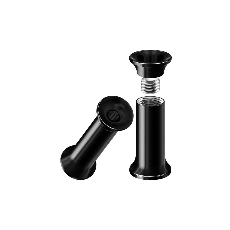 BIG GAUGES Pair of Black Anodized 8g Gauge 3mm Double Flared Screw Flesh Tunnel Plugs Piercing Jewelry Ear Stretcher Earring BGDFT 10672 - Image 1