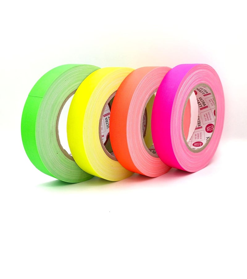DGTAPE شريط غافر فلوريسنت برتقالي 1 بوصة × 30 ياردة | سهل التمزق باليد. طلاء LDPE بلمسة نهائية غير لامعة. علامة ultraMATT الأمريكية | غير عاكس. UV + نيون برتقالي (UMF25/25/O - 1in X 30yard) - Image 2