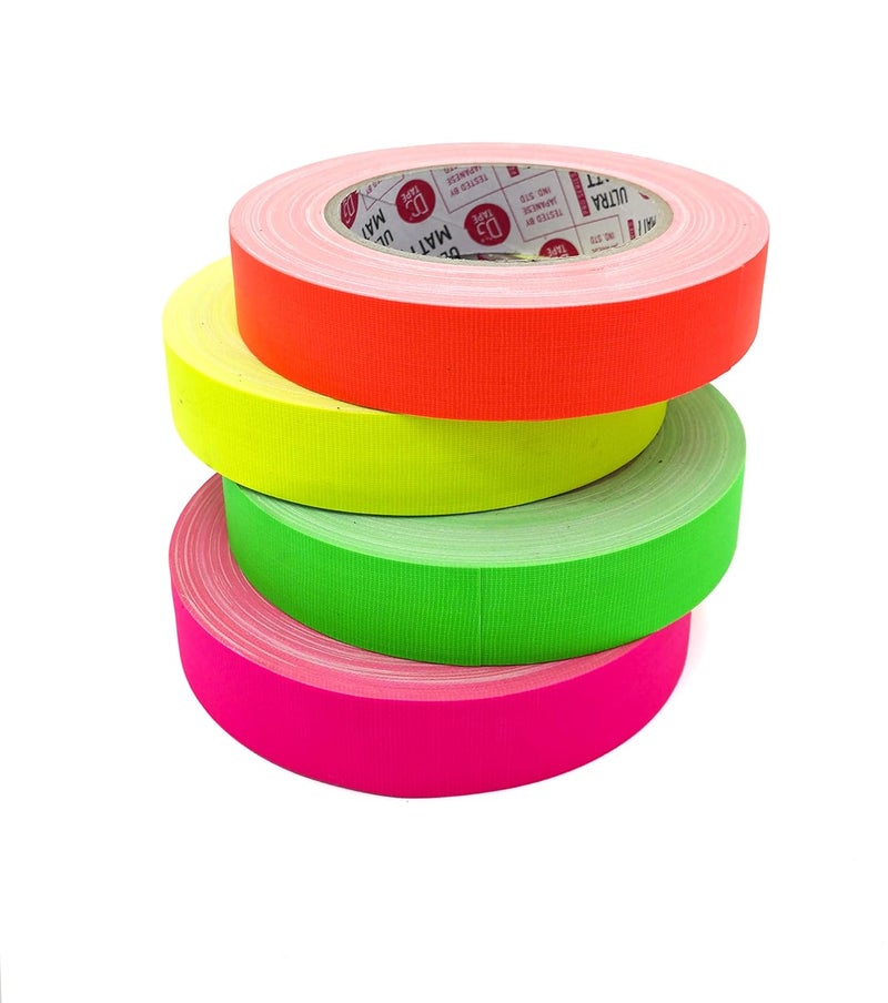 DGTAPE شريط غافر فلوريسنت برتقالي 1 بوصة × 30 ياردة | سهل التمزق باليد. طلاء LDPE بلمسة نهائية غير لامعة. علامة ultraMATT الأمريكية | غير عاكس. UV + نيون برتقالي (UMF25/25/O - 1in X 30yard) - Image 3