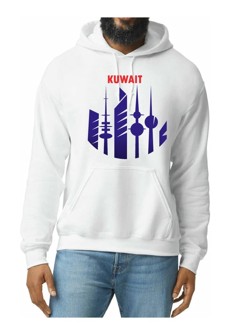 Kuwait Skyline Hoodie - Soft Cotton Pullover - Casual Fashion Hoodie for Men and Women - Long Sleeve with Drawstring and Pockets - Perfect for Travel - Image 1