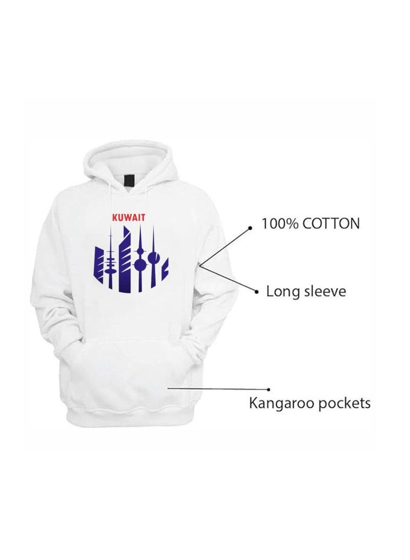 Kuwait Skyline Hoodie - Soft Cotton Pullover - Casual Fashion Hoodie for Men and Women - Long Sleeve with Drawstring and Pockets - Perfect for Travel - Image 5