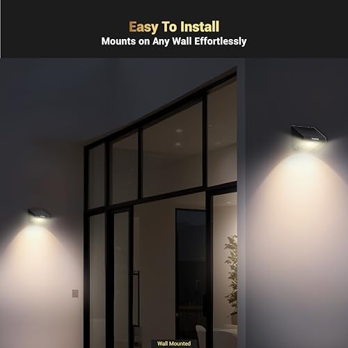 Dylect® Luxe LED Solar Down Light Outdoor for Wall, Fence, Garden, Balcony/Solar Home Décor Light | IP44 Waterproof Up to 8Hr Runtime, Heavy ABS Housing (3000K, Warm White) - Image 2