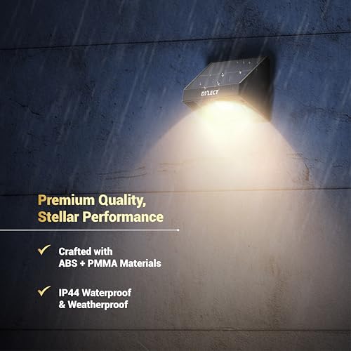 Dylect® Luxe LED Solar Down Light Outdoor for Wall, Fence, Garden, Balcony/Solar Home Décor Light | IP44 Waterproof Up to 8Hr Runtime, Heavy ABS Housing (3000K, Warm White) - Image 3