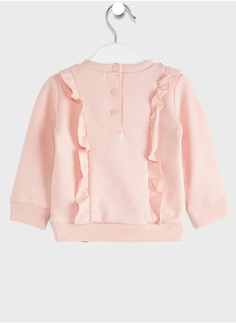 koko noko Kids Ruffle Sleeve Sweatshirt