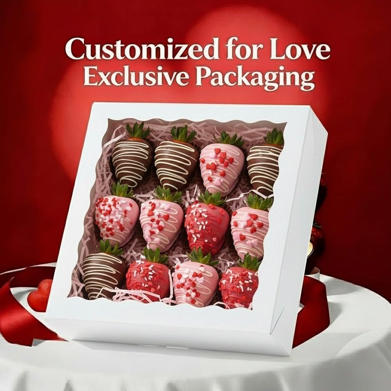 SLShePack 9inch 6Pack White Bakery Boxes,Pie Boxes with Clear Window Treat Boxes for Chocolate Strawberries, Pastries, Muffins, Donuts,Cookie,Breakable Heart&9x9x2.5inch - Image 4