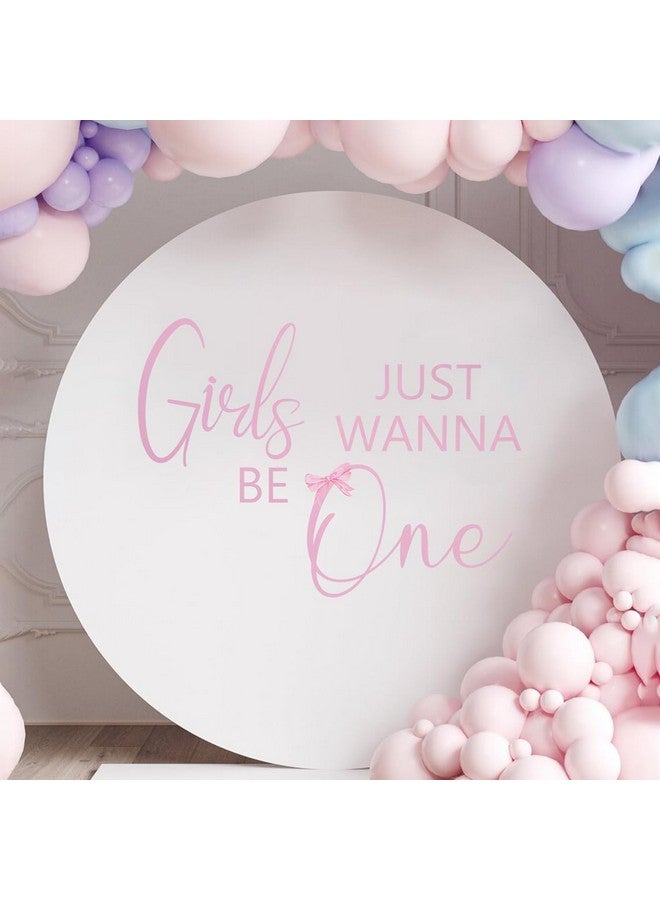 Agkvw Girls Just Wanna Be One Decal Sign for Backdrop - Pink Bow Girls First Birthday Party Decal, Girls 1st Birthday Party Decor, Girls 1st Birthday Decal for Balloon Arch - Image 1