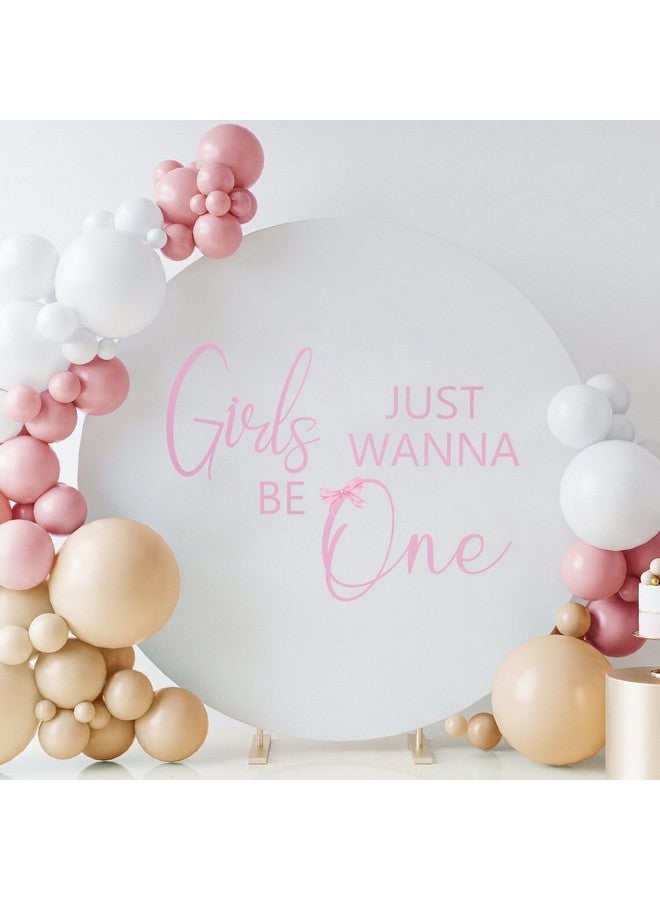 Agkvw Girls Just Wanna Be One Decal Sign for Backdrop - Pink Bow Girls First Birthday Party Decal, Girls 1st Birthday Party Decor, Girls 1st Birthday Decal for Balloon Arch - Image 5