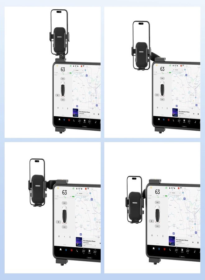 teefeet Adjustable Tesla Phone Mount Car Phone Holder for Model 3 and Model Y, No Glue Required,Center Console Display iPhone Holder, Touchscreen Phone Mount for Tesla Fits for All Phone(Black) - Image 5