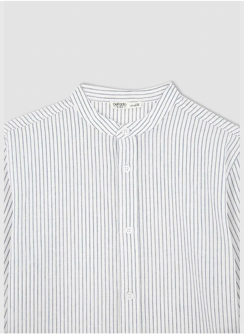 DeFacto Regular Fit Long Sleeve Striped Poplin Shirt