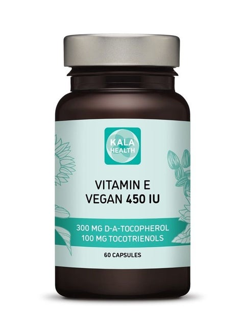 Vitamin E 450 IU 400mg Tocopherol + Tocotrienol Vitamin E Vegan - Alpha Tocopherol + All 4 Tocotrienols – Alpha Tocotrienol + Beta Tocotrienol + Delta Tocotrienol and Gamma Tocotrienol
