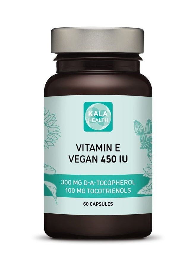 Kala Health - Vitamin E 450 IU 400mg Tocopherol + Tocotrienol Vitamin E Vegan - Alpha Tocopherol + All 4 Tocotrienols – Alpha Tocotrienol + Beta Tocotrienol + Delta Tocotrienol and Gamma Tocotrienol - Image 1