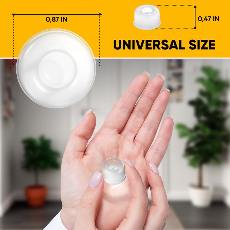Vellax 12 Clear Silicone Door Bumpers â€“ Self-Adhesive Wall Protectors for Door Knobs, Handles & Headboards â€“ Quiet Rubber Pads for Impact Protection - Image 2