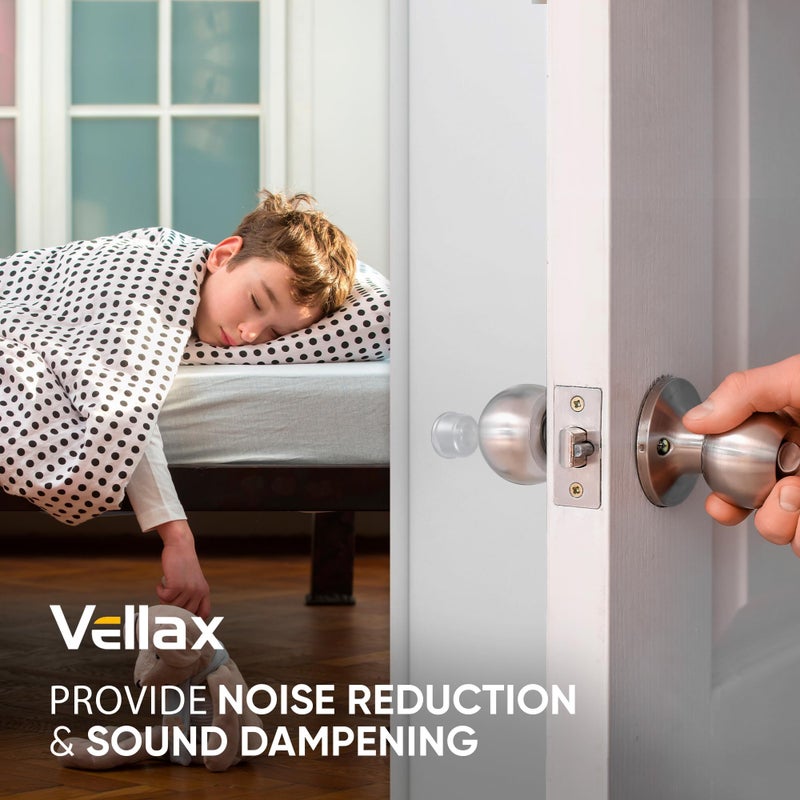 Vellax 12 Clear Silicone Door Bumpers â€“ Self-Adhesive Wall Protectors for Door Knobs, Handles & Headboards â€“ Quiet Rubber Pads for Impact Protection - Image 3