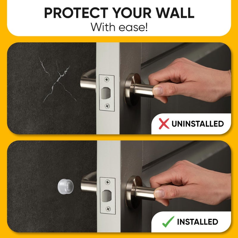 Vellax 12 Clear Silicone Door Bumpers â€“ Self-Adhesive Wall Protectors for Door Knobs, Handles & Headboards â€“ Quiet Rubber Pads for Impact Protection - Image 4