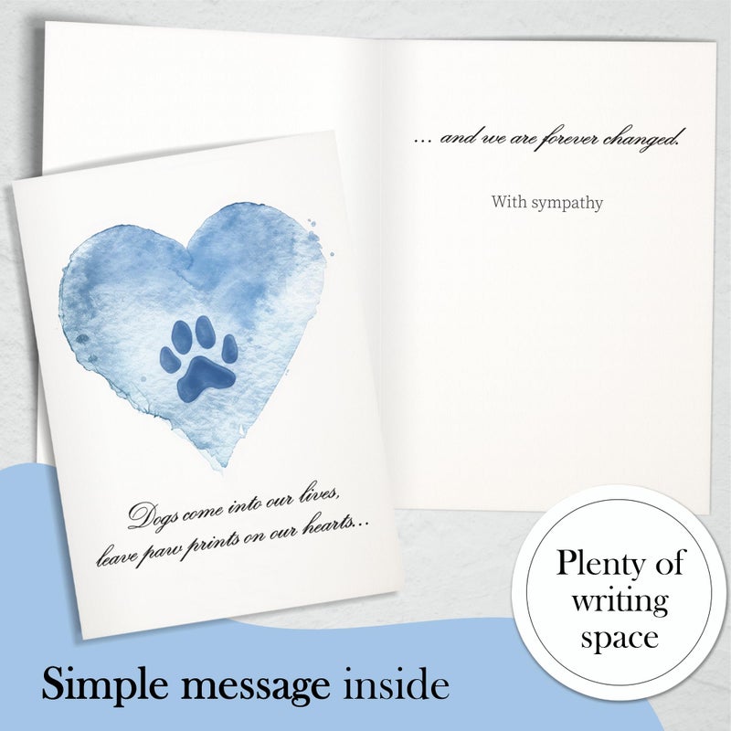 Hat Acrobat Loss of Dog Card - 5 x 7 inch Pet Loss Sympathy Card with Envelope, Dog Sympathy Cards for Beloved Pets to Send Out Your Condolences (BluePaw) - Image 2