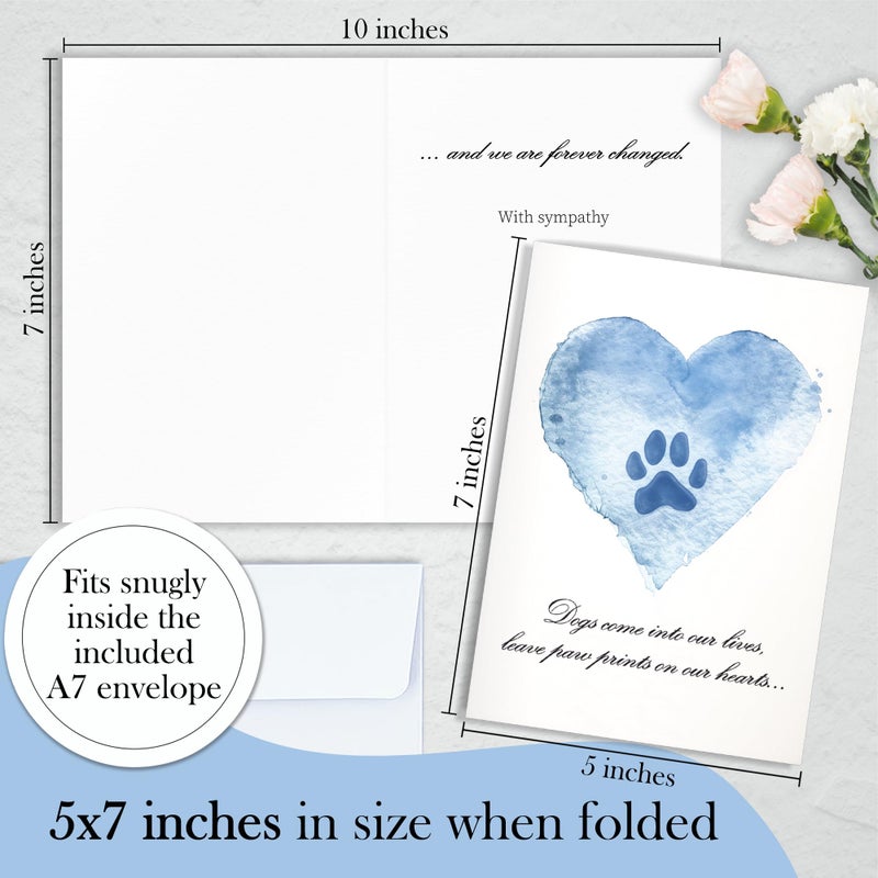 Hat Acrobat Loss of Dog Card - 5 x 7 inch Pet Loss Sympathy Card with Envelope, Dog Sympathy Cards for Beloved Pets to Send Out Your Condolences (BluePaw) - Image 5