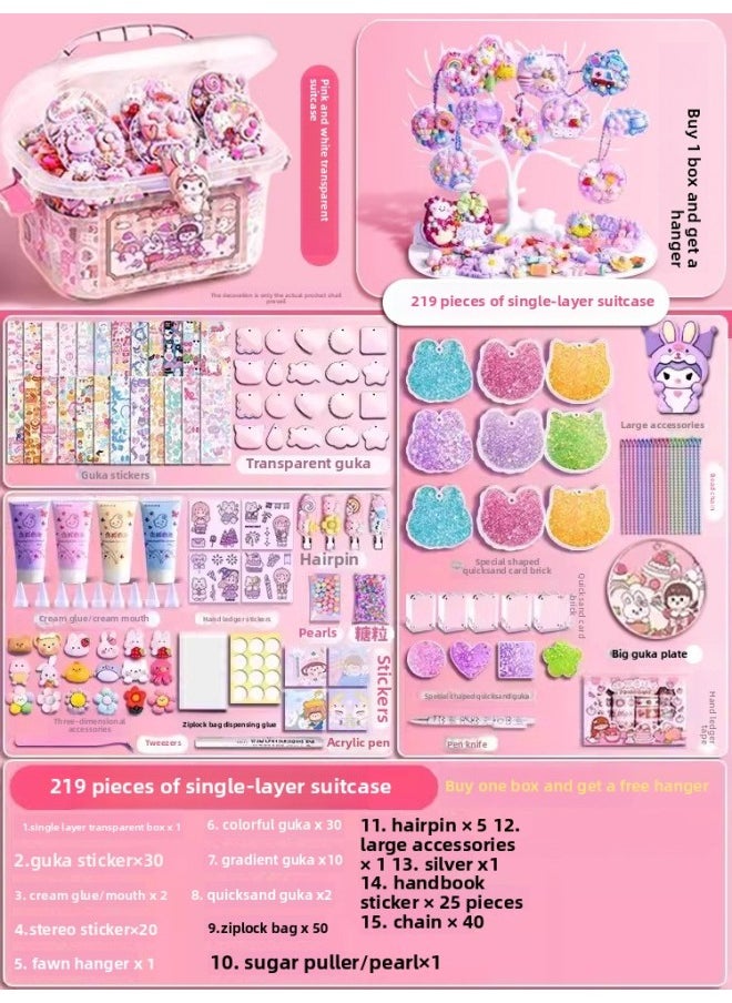 Cream Gel Goo Card Suit Sticker Full Set Of Girls Handmade DIY Toy Material Goo Card Hand Account Children's Toys-Color:Cream Goo Card Suit 219 [buy A Box To Send Rack]]  - Image 1