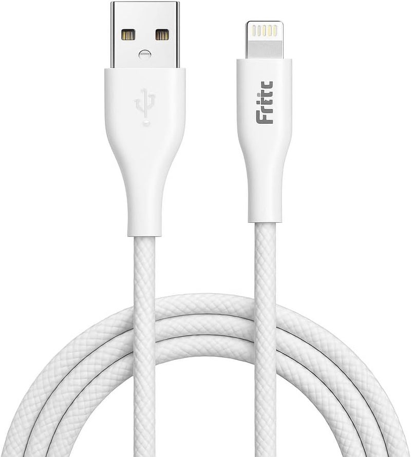 Fitto USB to Lightning Charging Cable, 3 Amp, 2 Meter Length, White - Image 1