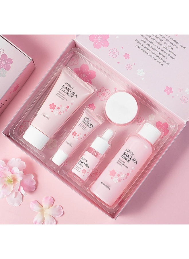 SAKURA Skincare Set Skin Care for Teenage Girls Gift Set-Cleanser,Toner,Serum,Eye,Essence Serum- Facial Sets&Kits - Image 3