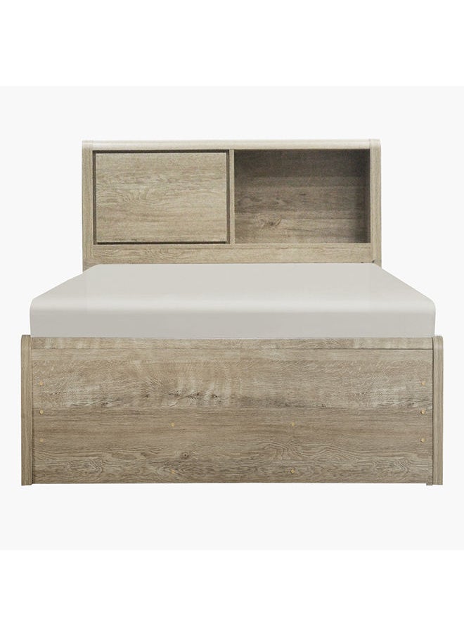 Curvy Plus Single Bed With Headboard Storage 103.3 x 100 x 227.2 cm, Mattress Size - 90x200cm