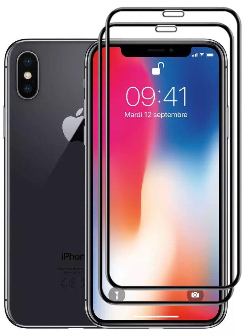 RAYON 2 Pack Tempered Glass Screen Protector 5D Designed For iPhone XS Full Screen Coverage And Bubble Free - Image 1