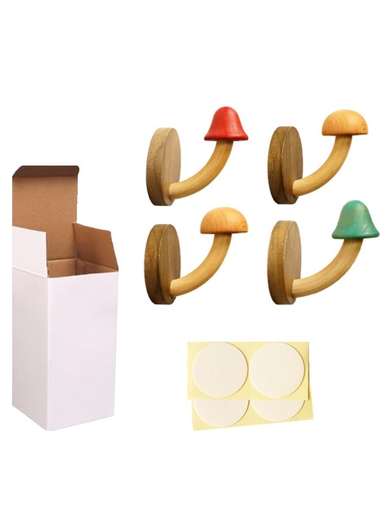 SYOSI Mushroom Wall Hooks, Wooden Coat Pegs Natural Wood Hooks Handmade Wall Hooks Decorative Coat Hooks Unique Wall Hooks Nursery Wall Pegs Rustic Wall Hooks for Hanging Bathroom Towels Hat, Coats - Image 5