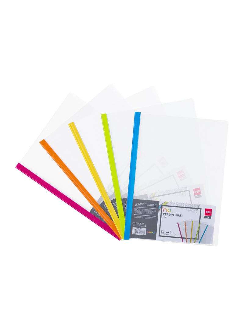 Deli Deli E5538 Report File 10 Pcs- A4, Assorted Colors  - Image 1