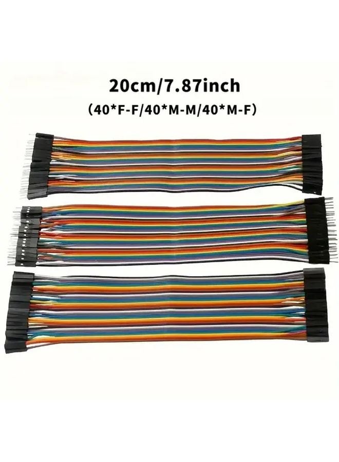 7.87 Inch Dupont Cable 40 Pin Female to Female Male to Male Male to Female Jumper Wires for Arduino DIY Kits - Image 1