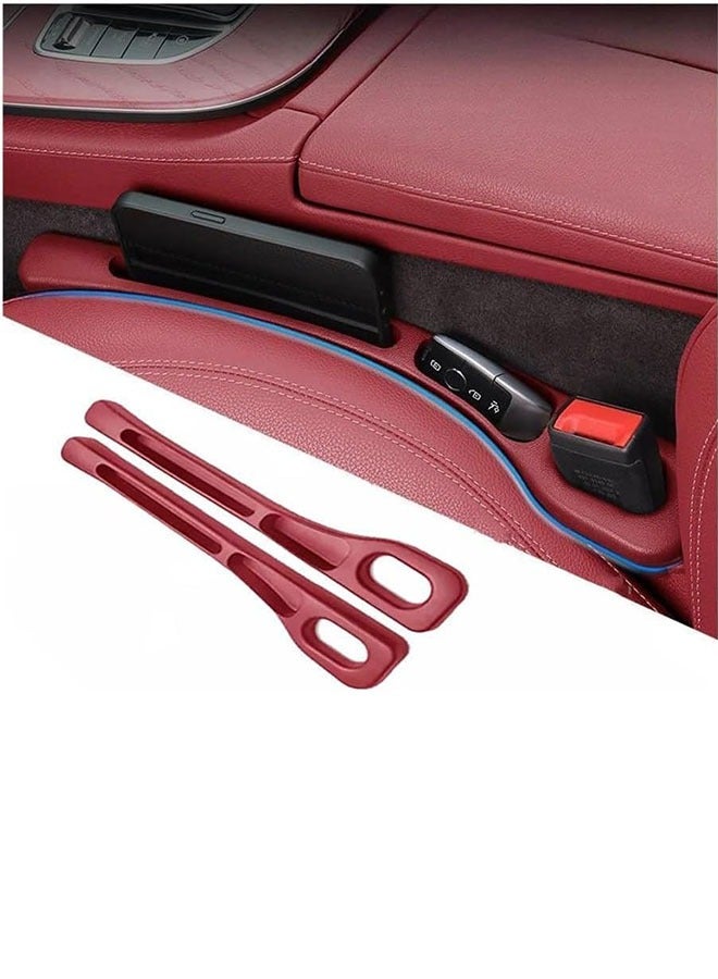 2 Pack Car Seat Gap Filler Organizer,2025 New No Drop Seat Guard,Suitable for Most Cars and Trucks To Stop Things From Dropping（Wine red） - Image 1