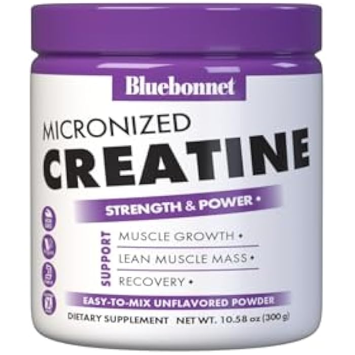 BlueBonnet Nutrition Micronized Creatine Monohydrate 5 g – Supports Lean Muscle Mass* - Non-GMO, Vegan, Kosher Certified, Gluten-Free, Soy-Free, Milk-Free – Unflavored, 10.58 OZ, 60 Servings - Image 1