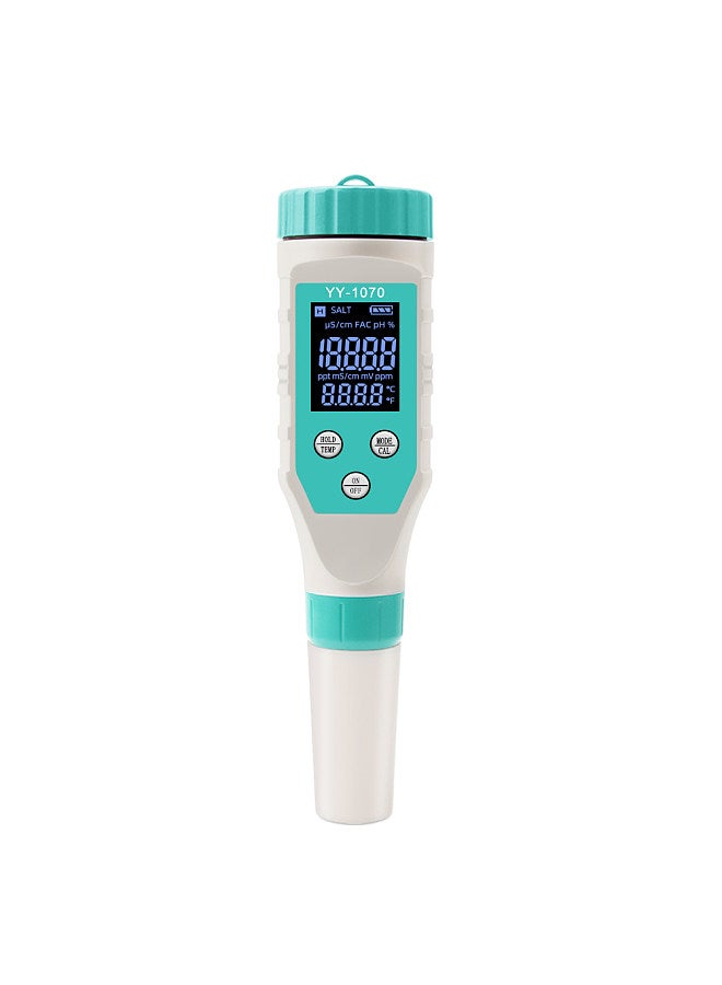 Generic 7in1 Water Quality Monitor Chlorine PH Total Dissolved Solids SALT ORP FAC EC Temperature Test Meter Multi-functional Mariculture Water Quality Tester  - Image 1