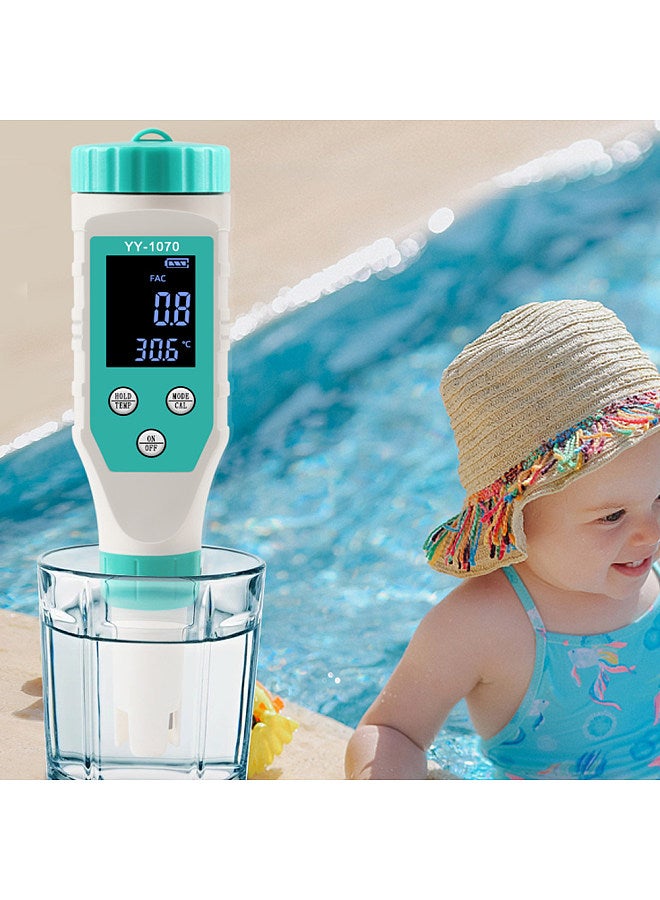 Generic 7in1 Water Quality Monitor Chlorine PH Total Dissolved Solids SALT ORP FAC EC Temperature Test Meter Multi-functional Mariculture Water Quality Tester  - Image 3