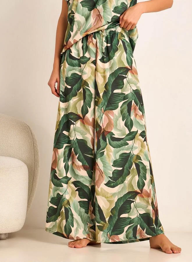 Aadaraya  Pyjama Set Top & Wide Leg Bottom for Women | Best Price UAE